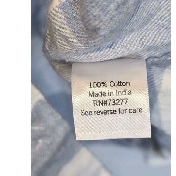 NWT Men's Sonoma Supersoft Flannel Button-Down Shirt Size XL Buff Blue - Picture 3 of 8